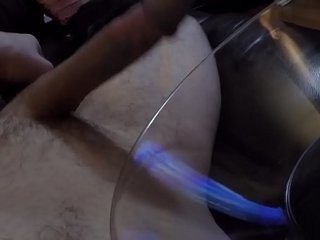 Bigcockcumshot Pulls his huge swollen balls and throbbing cock spits and shoots cum hands free