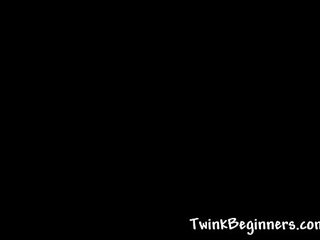 Hot muscled twink stroking his cock